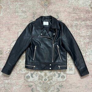 Zara Kids Black Faux Leather Jacket Size 11-12